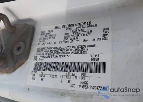 2017 Ford Transit Connect Xl from USA, damaged, VIN NM0LS6E7XH1299158
